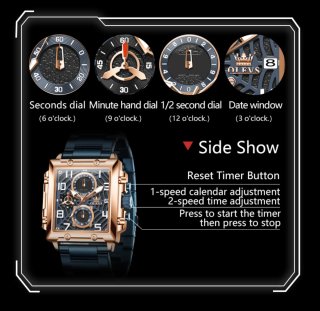 Reloj Olevs Hombre Dorado y Azul