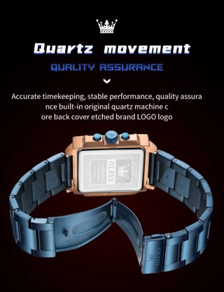Reloj Olevs Hombre Dorado y Azul