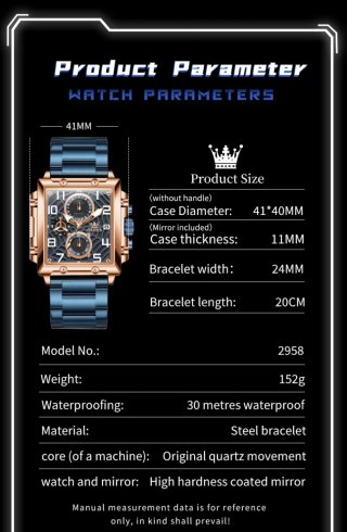 Reloj Olevs Hombre Dorado y Azul