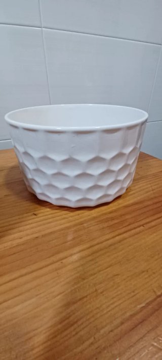 3 Maceteros Cerámica Gris y Blanco