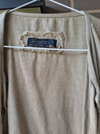 Sobrecamisa Zara verde militar manga corta Talla M