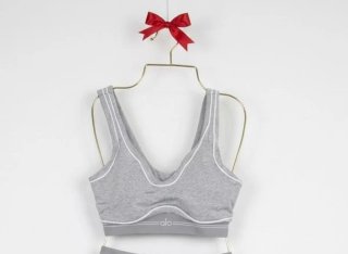Alo Yoga Set Reggiseno Sportivo e Leggings Grigio