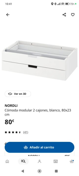 Cajonera modular NORDLI Ikea 2 cajones