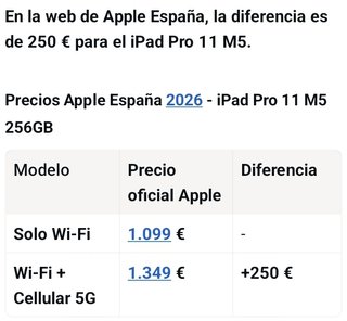 iPad Pro M5 Wi-Fi + Cellular
