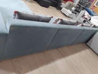 Sofá Chaiselongue Modular Azul/Gris