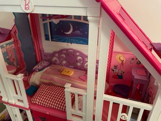 Casa de Muñecas Barbie Rosa y Blanca