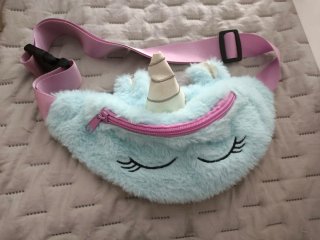Riñonera Unicornio Peluche Azul y Rosa