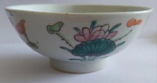 Cuenco Antiguo Porcelana China Famille Rose