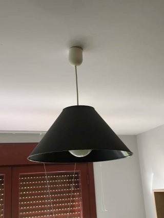 Lámpara de techo negra con bombilla