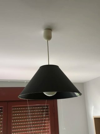 Lámpara de techo negra con bombilla