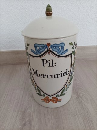 Tarro antiguo cerámica esmaltada