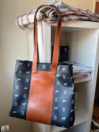 Bolso de piel El Caballo azul y marrón