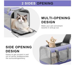 Transportín Cinnani para perro/gato gris/morado