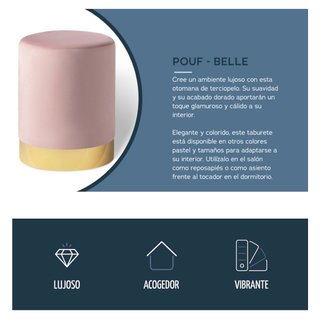 Pouf in velluto rosa o grigio