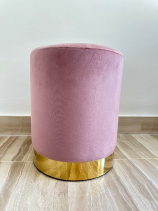 Pouf in velluto rosa o grigio