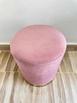 Pouf in velluto rosa o grigio