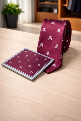 Conjunto Corbata y Pañuelo Scalpers Calaveras