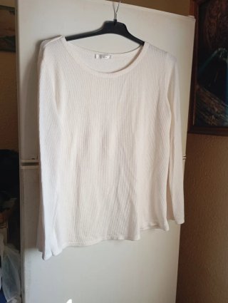 Jersey blanco manga larga