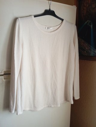 Jersey blanco manga larga
