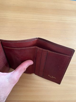 Cartera de piel Pierre Cardin marrón