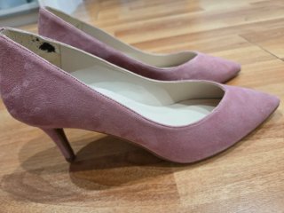 Zapatos tacón Luisa Toledo rosa empolvado