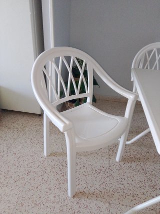 Conjunto Mesa y Sillas Terraza Blanco