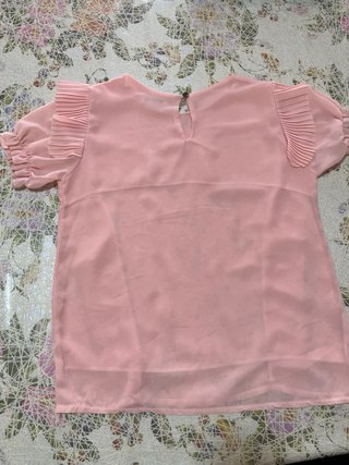 Maglia donna rosa in chiffon