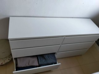 Cómoda 6 cajones, blanco, 140*40*72cm