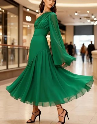 Vestido elegante verde talla XXL