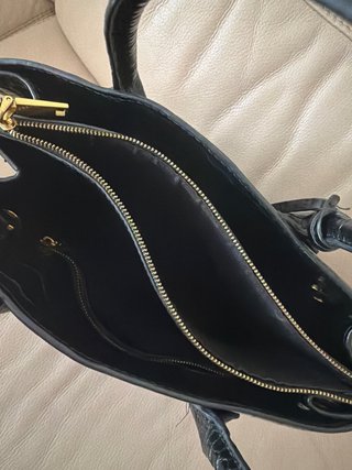 Bolso Mango Negro Cocodrilo