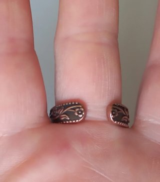 Pulsera y 2 Anillos de Cobre Grabado