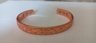 Pulsera y 2 Anillos de Cobre Grabado