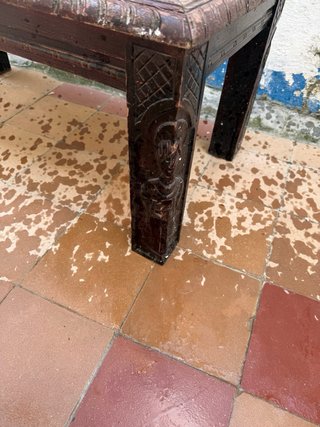 Mesa de centro vintage madera y mármol
