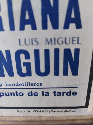 Cartel Toros Manolete Linares 1947