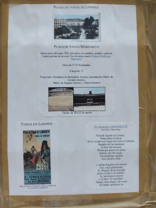 Cartel Toros Manolete Linares 1947