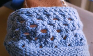 Alpargatas ganchillo calado azul Talla 37