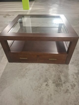 Mesa de centro madera y cristal de BANAK IMPORT