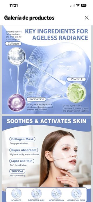 Mascarillas Faciales Hidratantes Colágeno