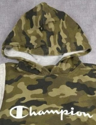 Sudadera Champion Custom Camuflaje Gris Verde