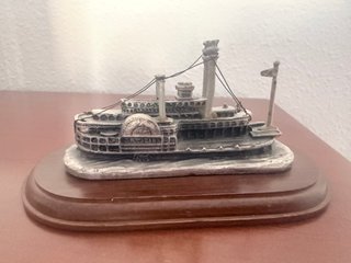 Maqueta barco vapor peltre