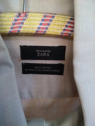 Camisa Zara Beige Manga Larga