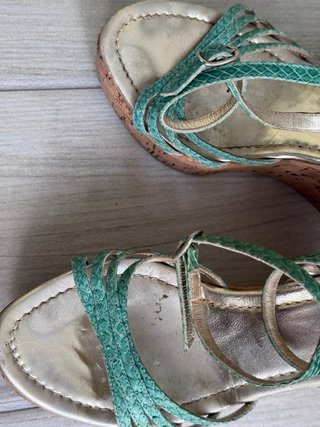 Sandali zeppa verde acqua – Details - 37