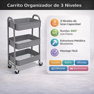Carrito Multiusos Wonduu 3 Niveles