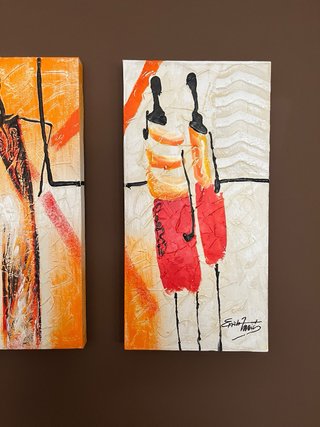 Tríptico de cuadros abstractos 59*59 y 59*30