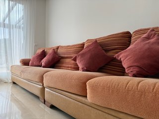 Sofá 2 y 3 plazas tela naranja