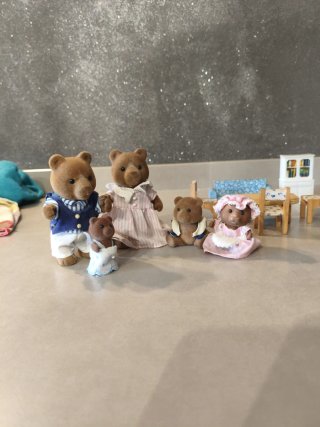 Familia Osos Calico Critters Sylvanian vintage
