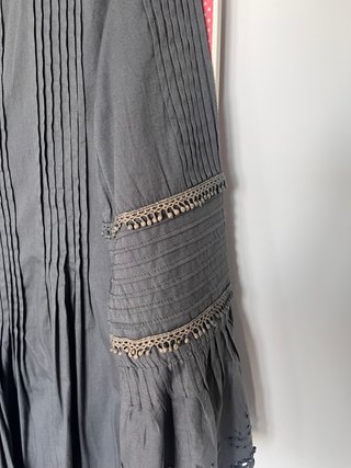 Blusa larga caftán Flamenco gris topo T. XL