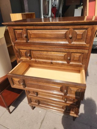 Cómoda Castellana Antigua Madera Maciza