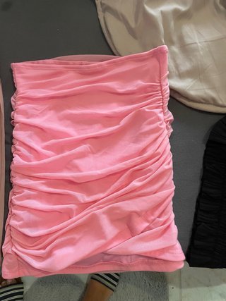 Falda rosa fruncida talla única