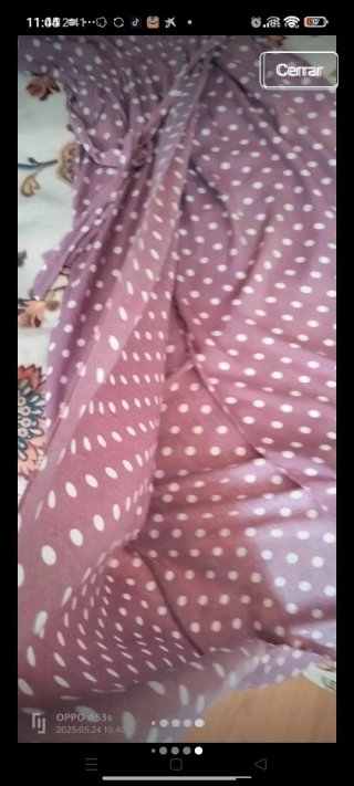 Vestido largo lunares rosa